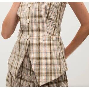 NEW VERONICA BEARD orlinda vest in dark stone multi